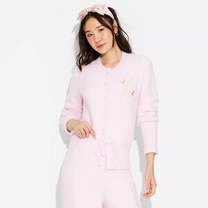 Wicked Graphic Cardigan Ariana Grande Paul Tazewell Pink Glinda‎ M